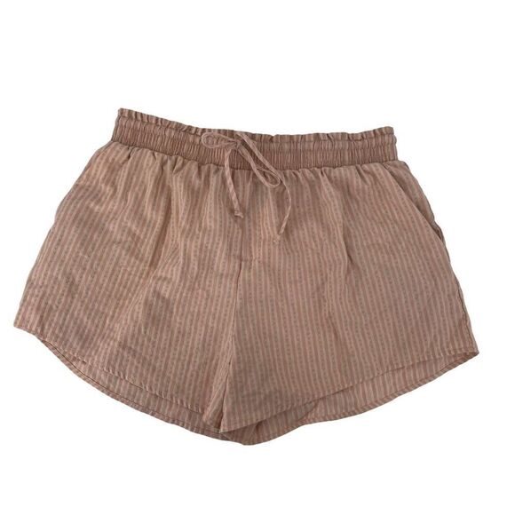 Wild Fable Shorts Pink Girlie High Rise Elastic Waist Striped Size L Casual Boho - Picture 1 of 7